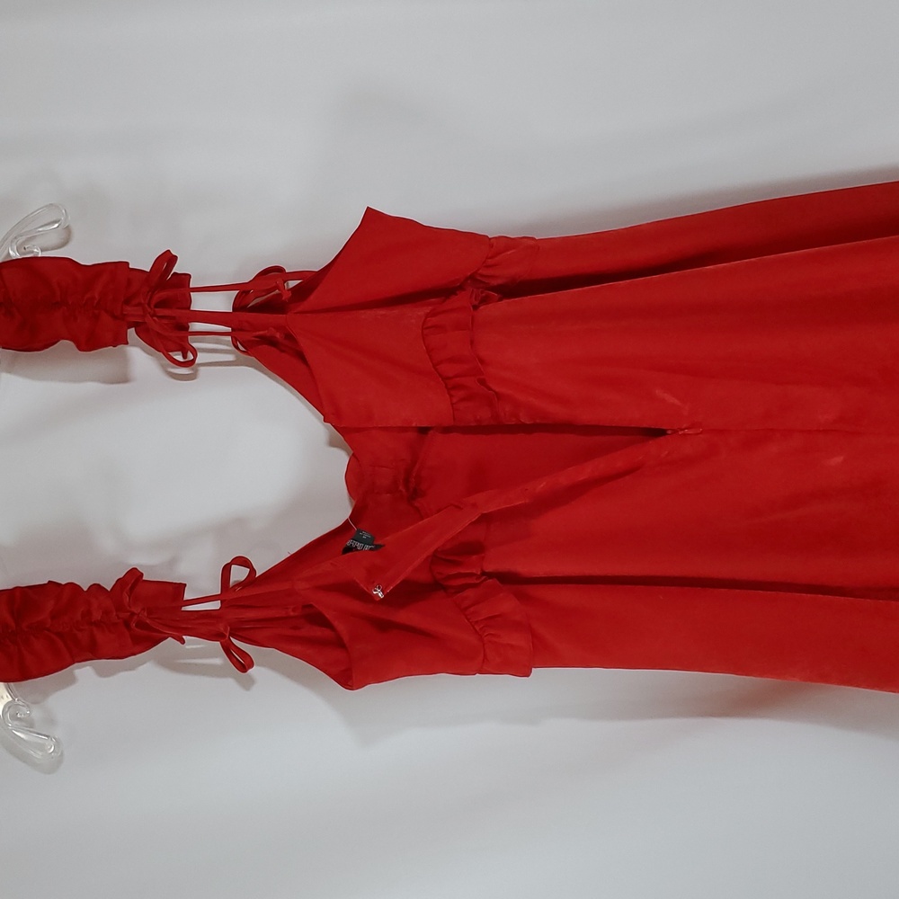 Wild Fable™ Women's Rosette Mini Babydoll Dress ~ Red - Picture 15 of 16
